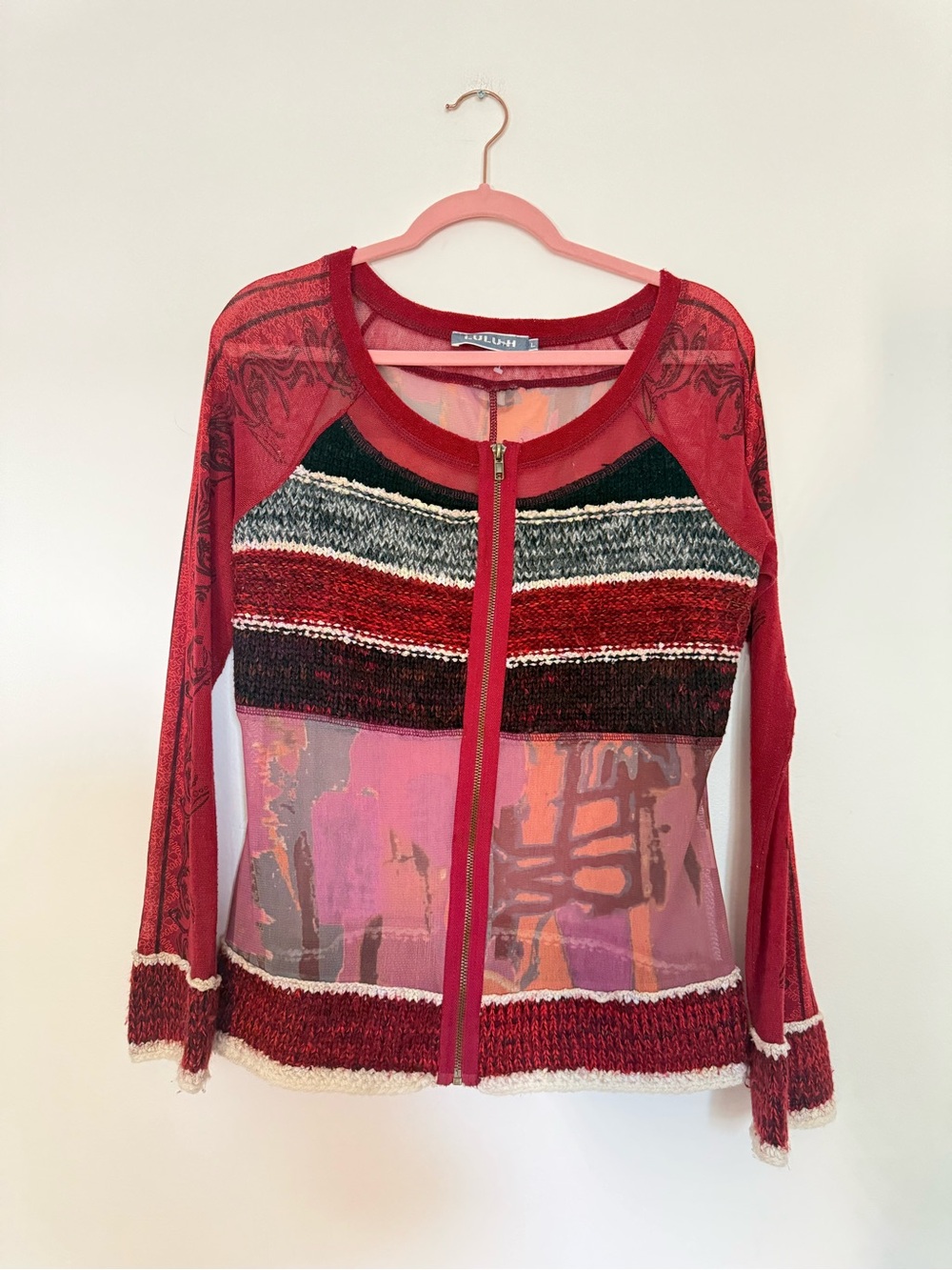 Euro Lulu H Sweater Mesh Top